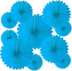 20 Pcs Sky Blue Hanging Paper Fan, Round Paper Fans Decorations Set for Weddings, Birthdays, Engagement, Bridal Shower, Baby Shower Event, Graduation, Party Supplies Decor