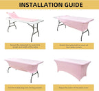 2-Pack 4ft Spandex Table Covers for Rectangular Folding Tables - Wrinkle Resistant Stretch Tight Table Cloths - Ultimate Fitted Table Protector for Parties, Banquet, and Wedding