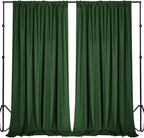 Sugargirl 10x10FT Green Backdrop Curtains Polyester Photo Backdrop Drapes Curtains 2 Panels with Rod Pockets for Party Birthday Wedding Photography Home Decoration