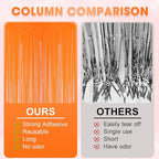 4 Pack Orange Foil Fringe Backdrop Curtains, Tinsel Streamers Birthday Party Decorations, Fringe Backdrop for Graduation, Baby Shower, Gender Reveal, Disco Party