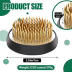 Sliner 16 Pieces Floral Frogs Round Flower Holder Japanese Ikebana Vase Kenzan Flower Flower Arranger Flower Fixed Tools Pin for Flower Arrangement Home DIY Craft(Gold,2.76 Inch)