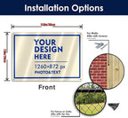 Custom Signs Outdoor Metal Sign - 12 x 8 Customized Personalized Aluminum Signs for Office, Home, Business, Decor, Custom Road Signs, Rust-Proof Sign (Blue Text Box), 12x8 inches