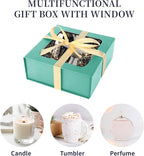 Light Green Gift Boxes with Window,7.5"x7.5"x3.1" Bridesmaid Boxe for Gift Giving,Birthday Gift Box with Magnetic,Closure Lid Gift Boxes for Presents,Cute Boxe,Luxury for Gift Packaging,Gift Box for Wrapping Gifts