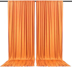 2 Panels Orange Backdrop Curtain, 10 x 7 Feet Background Curtains for Parties, Weddings, Baby Showers, Bachelorette Halloween, Christmas Birthday Party Photoshoot Backdrop Curtains Decorations