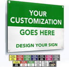 SPEEDYOOKS Custom Outdoor Metal Sign, Personalized Aluminum, Customized Safety, Business, Waterproof - White Aluminum (Green & White, 36x24 In)