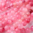 Blood Red Persian JadeStone Beads Gemstone Round Crystal Energy Jade Beads Stone Beads for Jewelry Making DIY Bracelet Necklace Jewelry Making 1 Strand 15.5inch 45PCS 8MM