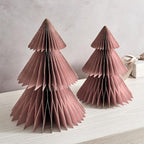 LampLust Pink Tree, 2 Pack Honeycomb Paper Trees 10 & 12 Inch, Pink Decorations, Winter Wonderland & Enchanted Forest Decorations Indoor, Home Table Top Decor, Table Centerpieces
