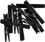 Juvale Wooden Clothespins - Indoor Laundry Hanging & Laundry Clips - Wooden Clothes Pins for Crafts & Photo Clips - Strong Spring Grip & Mini Clothespins - Pack of 100, 4 in, Black