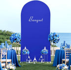 6.6FT Royal Blue Arch Backdrop Cover - Polyester Fitted Wedding Arch Stand Covers Round Top Chiara Arch Backdrop Cover for Birthday Party Banquet Photo Background Decoration