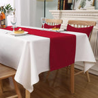 DUALIFE Red Table Runner 14 x 72 inch Divine for Valentines Day Mother's Day Wedding Holiday Dining, Natural Fabric Handcrafted Dresser Scarf Banquet Catering Services Event 1 Piece