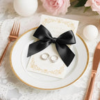 Solid Color Double Faced Black Satin Ribbon 1-1/2" X 25 Yards Ribbons Use for Bows Bouquet, Gift Wrapping, Floral Arrangement