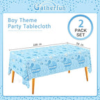Gatherfun Baby Boy Shower Party Supplies: 2-Pack It’s A Boy Decorations,Disposable Plastic Tablecloth, Ideal Table Cover for Baby Shower Decorations Boy