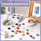 100PCS Worry Stones Heart Shape Healing Crystals, Anxiety Crystal Bulk 0.8 Inch Gem Stones Rocks Crystals Natural Cute Pocket Meditation Heart Beads Wholesale Set Gifts