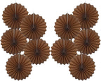 Brown Party Decorations,Brown Wedding Decorations for Party Events Accessories,Brown Birthday Decorations,Boho Party Decoration,Fall Decorations 8in Hanging Paper Fans 30 Color DIY Set(Brown)