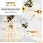 Aktor 4 Pack Ivory Table Runner Boho Cheesecloth Table Runner Semi Sheer Gauze Fabric Runners for Wedding Birthday Baby Shower Party Boho Table Decoration（Ivory）