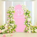 LEBENGURU Upgraded 5FT Wedding Arch Cover, Light Pink Spandex Fitted Arch Backdrop Cover, Round Top Chiara Stand Covers for Birthday Party Baby Shower Banquet Balloon Décor