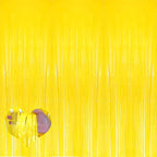 4 Pack Yellow Fringe Curtain Backdrop, 3.2Ft x 6.6Ft Metallic Tinsel Foil Fringe Streamers Background for Photo Booth Birthday Wedding Baby Shower Carnival Easter Mother’s Day Party Decorations
