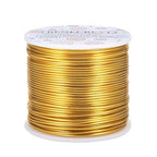 BENECREAT 15 Gauge 220FT Aluminum Wire Anodized Jewelry Craft Making Beading Floral Colored Aluminum Craft Wire - Gold