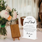 Audio Guest Book Sign for Wedding Acrylic Arch Wedding Bridal Shower Baby Shower Welcome Table Signs for Ceremony and Reception Decor 7 x 5 Inches