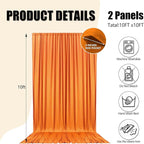 10ft x 10ft Orange Yellow Backdrop Curtains for Parties, Fabric Satin Background Curtain with Rod Pockets for Weddings, Birthday, Baby Shower, Photography, Graduation Party Backdrop Drapes, 2 Panels