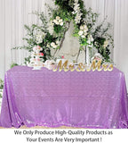ShinyBeauty 72x72 Inch Square Sequin Tablecloth Overlay - Lavender Shimmer Wedding Table Cover for Cocktail Party, Light Purple Sparkling Cake Table Decoration