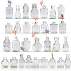 30 Pcs Bud Vase Set, Vases for Centerpieces, Cute Glass Bud Vases in Bulk, Small Vases for Flowers, Mini Vase Set for Wedding Decorations, Home Table Flower Décor