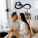 Infinity Heart Metal Wall Decor, Unique Infinity Heart Wall Decor Love Sign Plaque Steel Art Geometric Wall Decor Set Cut Out for Outside (Infinity Heart Love Sign)