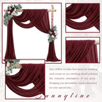 20Ft Length x 28" Width Wedding Arch Draping Fabric 2 Panels Burgundy Arch Drapes Chiffon Fabric Sheer Curtains Backdrop for Party Decorations Wedding Ceremony Bridal Ceiling Stage Reception Decor