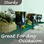 Plastic Wine Glasses，Plastic Goblets Vintage Style Cordial Drinking Glasses for Wedding Reception, Halloween Grand Event Party Supplies (12, Black)