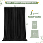 Black Tulle Backdrop Curtain for Parties Wedding,5ft x 10ft Wrinkle Free Curtain Backdrop,2 Layer Drapes for Backdrop,Polyester Wedding Back Drop for Bridal Shower Birthday Baby Shower Photography