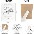 Photo Guest Book Wooden Stand 5x7inch, Wedding Reception Desk Decor for Guests to Sign