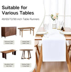 Farmhouse White Table Runner Dining Table Runners 48 Inches Long Coffee Table Runner for Dresser Living Room Bedroom Holiday Party Banquet 12X48 Inch