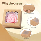 RomanticBaking 3 ¼" x 3 ¼" x 1 ½" 100PCS Cookies Boxes Soap Box Chocolate Truffle Boxes for 4, Mini Bakery Boxes with Window for Brownie,Macaron,Donut