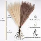 EVODIS Faux Pampas Grass 8 Stems, Artificial Pampas Grass - 43 inch Extra Large Pompass Grass Tall Pompous Boho Flower Arrangement and Floor Vase Filler Home Decor for Room Wedding Party