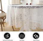 Jeloris Round Lace Tablecloth with Elegant Scalloped Bottom for Any Special Event Such as Wedding, Birthday Party, Baby Shower, Anniversary (78 inch, Style 7)