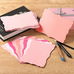 50 Pack Blank Kraft Cards Cardstock Thick Paper Brown Greeting Cards for DIY Gift Card Menus, Baby Shower and Wedding Invitations (Pink, 5 Colors, 4x6IN)