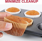 [300Pcs] Caperci Odorless Mini Cupcake Liners for Baking - Greaseproof Paper Muffin Baking Cups for Wedding Birthday Party Baby Shower Festivals (Natural)