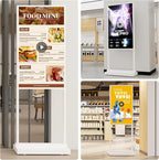 55 Inch Digital Signage Kiosk LCD Advertising Display Menu Displays Indoor Android Floor Standing Vertical Poster White, 2+32GB, 2K FHD, 700nits, USB