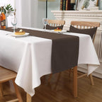 Rustic Brown Table Runner Solid Color Soft Thick Polyester Decorative Cloth Handcrafted for Wedding Party Birthday Graduations Hotel Restaurant Banquet Catering Services Event 14x72 inch