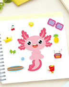 Aowplc 32 Sheets Axolotl Make-a-Face Stickers Mix 'n Match Crafts for Kids Axolotl Party Favors & Activities