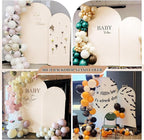 Wedding Arch Cover 6FT 7.2FT Arch Backdrop Cover Fitted Spandex Covers Set of 2 Round Top Chiara Arches Backdrop Stand Covers for Party Birthday Decoration（Beige