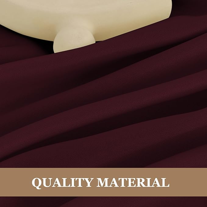 Fitable 6 Pack Burgundy Round Table Clothes - 90 Inches in Diameter - Stain Resistant and Washable Tablecloths, Polyester Fabric Table Covers for Wedding, Party, Banquet, Gathering