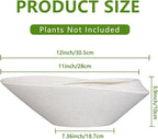 Bonsai Tree Pot - 12 Inch Ceramic Planter with Drainage Hole, Modern Succulent Pots for Indoor & Outdoor, Decorative Planter for Home Decor, Plant Lover Gifts, White-Black