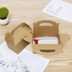 Xxcxpark 24 PCS Brown Kraft Gift Boxes 6.25x3.5x3.5, Decorative Party Favor Gift Packaging Box with Lid for DIY Crafting, Cube, Cupcake, Kraft Present Boxes for Birthday, Wedding, Anniversary