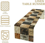 Rustic Cow Skin Patchwork Print Table Runner, Farmhouse Country Western Style Fur Table Cover for Dinning Home Party Holidays Home Setting, 13x36 Inch