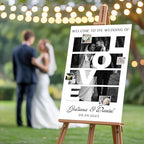 Personalized Wedding Welcome Sign - Custom Gifts for Weddings, Christmas, Engagement Party, Anniversary, Custom Bride & Groom Reception Sign with Photo, Corrugated Plastic H Stake