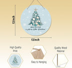 CGBHW Coastal Christmas Tree Wooden Sign, Ocean Coastal Holiday Christmas Xmas Beach Hanging Sign Wall Decor, Have yourself a Merry Little Christmas Tree Shell Beach Home Door Decor 12 x 6 Inch