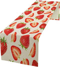 Strawberry Table Runner Spring Summer Wild Berry Fruit Theme Dinner Runner for Girl Baby Shower Party Holiday Home Kitchen Dining Table Decor 13x108