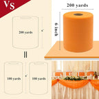 Orange Tulle Fabric Rolls 6 Inch by 200 Yards (600 feet) Fabric Spool Tulle Ribbon for DIY Orange Tutu Bow Baby Shower Birthday Party Wedding Decorations Craft Supplies