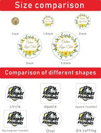 Custom Stickers for Weddings, Birthdays & Businesses - Personalized Labels with Your Logo - Waterproof, Fade and Heat Resistant - Pack of 100-1000 (Wreath V, 2 Inch)